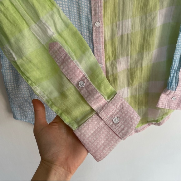 Solid & Striped The Mixed Print Long Oxford Tunic Swim
Coverup Pink Green XS - Picture 8 of 15